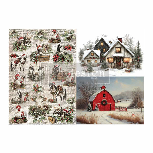 A3 Decoupage Fiber Pack – Cozy Country Christmas