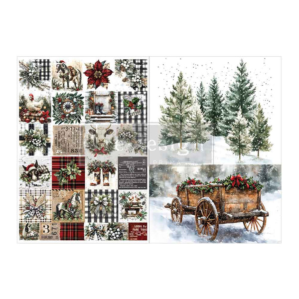 A4 Decoupage Fiber Pack – Farmhouse Frost