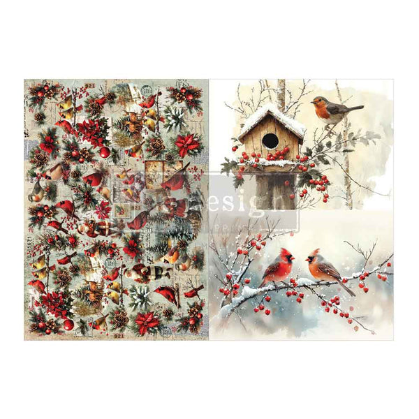 A3 Decoupage Fiber Pack – Feathered Elegance Christmas
