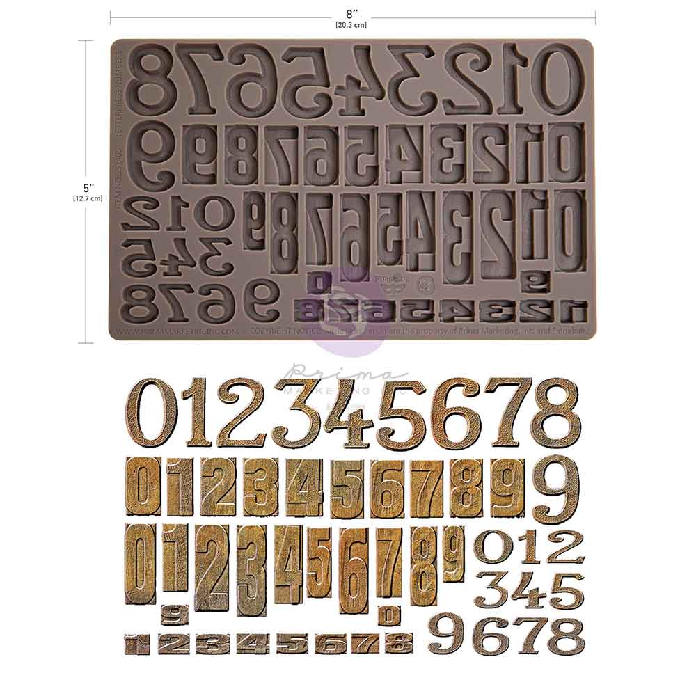 Finnabair Decor Moulds – Letterpress Numbers