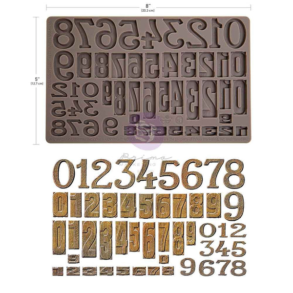 Finnabair Decor Moulds – Letterpress Numbers