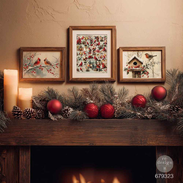 A3 Decoupage Fiber Pack – Feathered Elegance Christmas