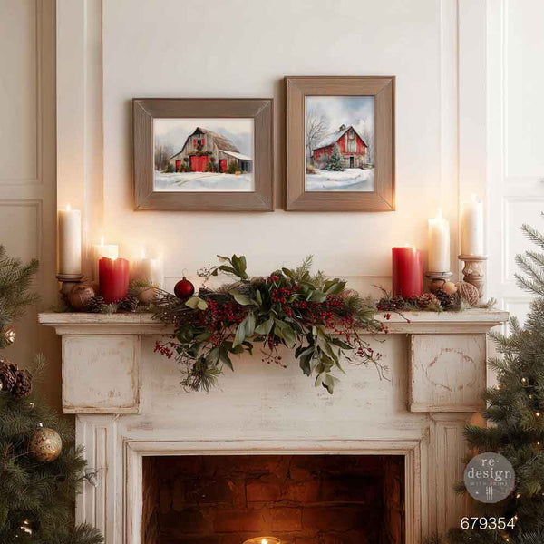 A3 Decoupage Fiber Pack – Snowy Village Charm