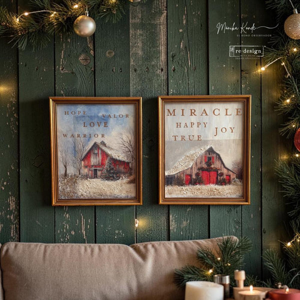 A3 Decoupage Fiber Pack – Snowy Village Charm