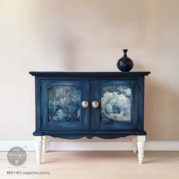 A3 Decoupage Fiber – Sapphire Peony