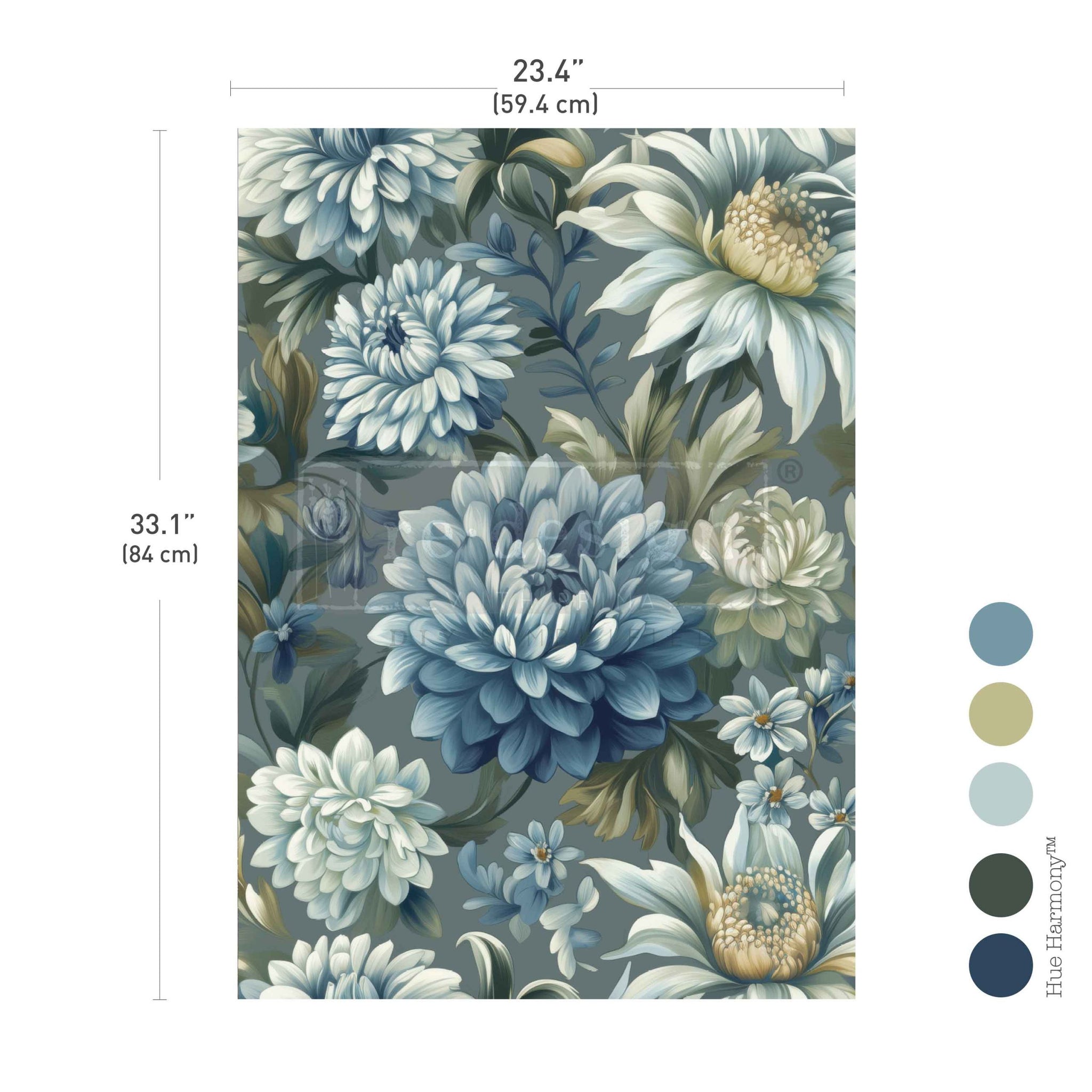 A1 Decoupage Fiber – Mystic Blue Florals