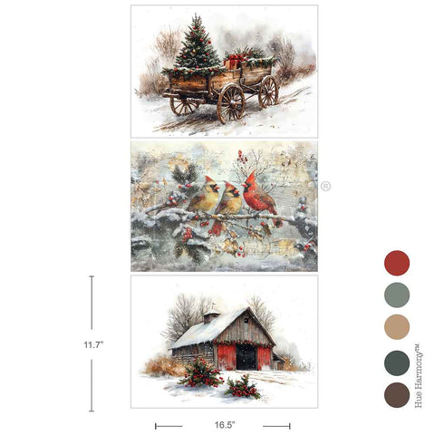A3 Decoupage Fiber Pack – Christmas In The Countryside