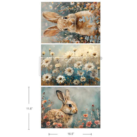 A3 Decoupage Fiber Pack – Garden Bunny Tales