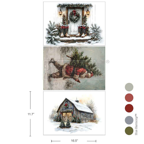 A3 Decoupage Fiber Pack – Santa’S Woodland Stroll