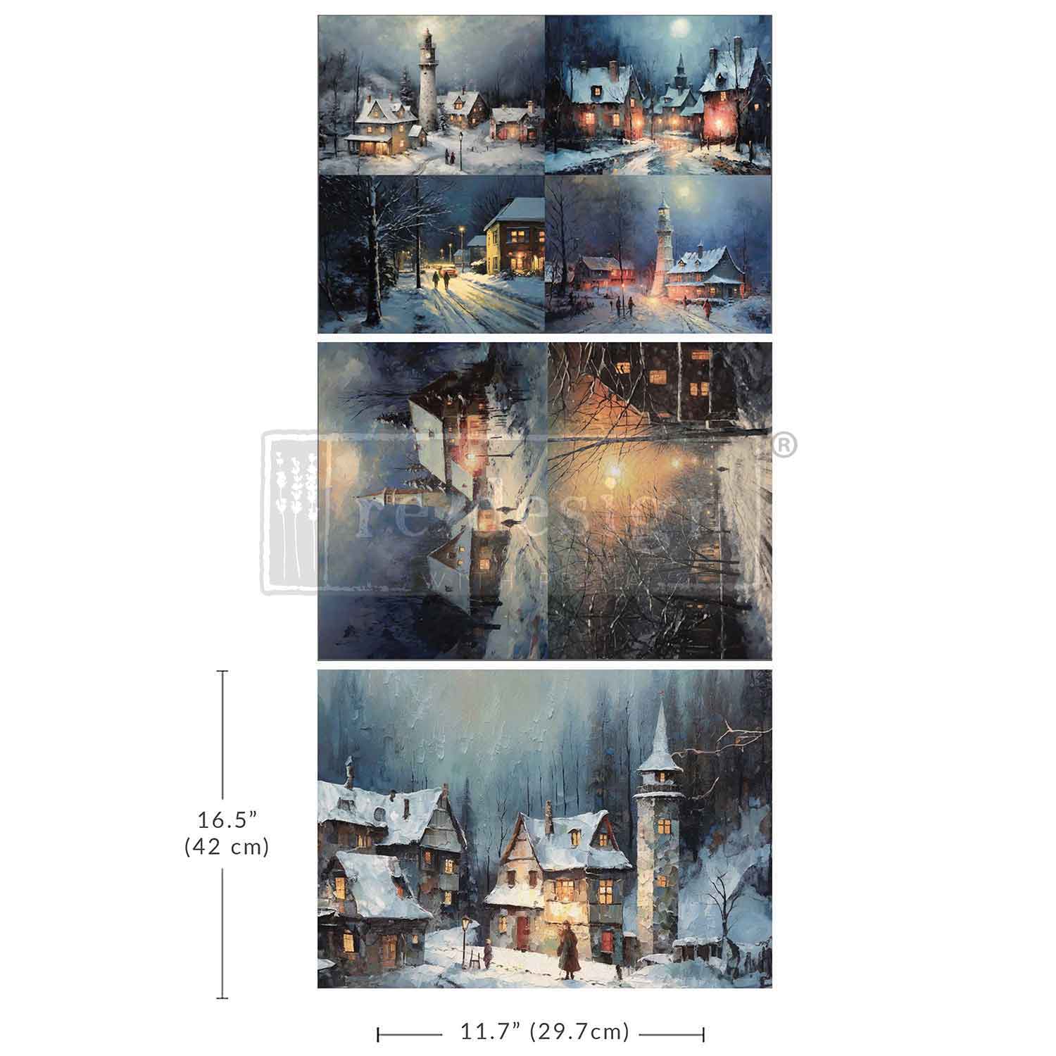 A3 Decoupage Fiber Pack – Snowy Twilight