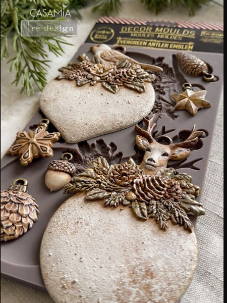 Decor Moulds® – Evergreen Antler Emblem