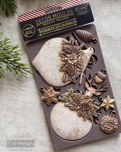 Decor Moulds® – Evergreen Antler Emblem