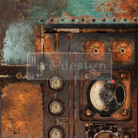 Aged Machinery Elegance A 1 Decoupage Paper