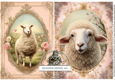 Pink Sheep Decoupage Central 4A Rice Paper
