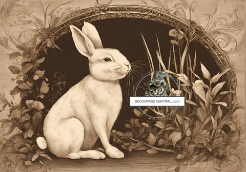 SEPIA HARE Deoupage PAPER