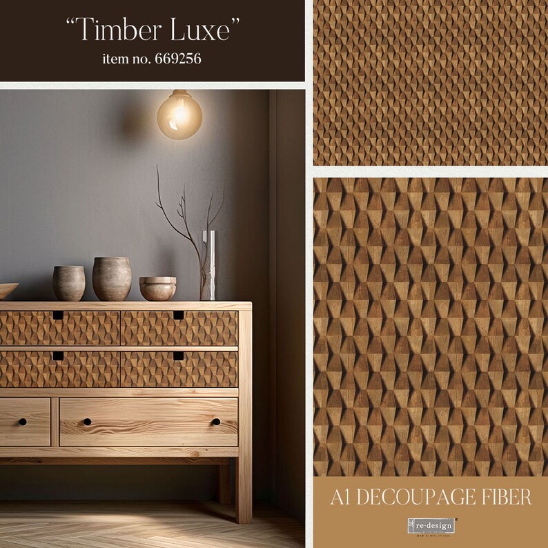 Timber Luxe Redesign With Prima A 1 Fiber Decoupage Paper