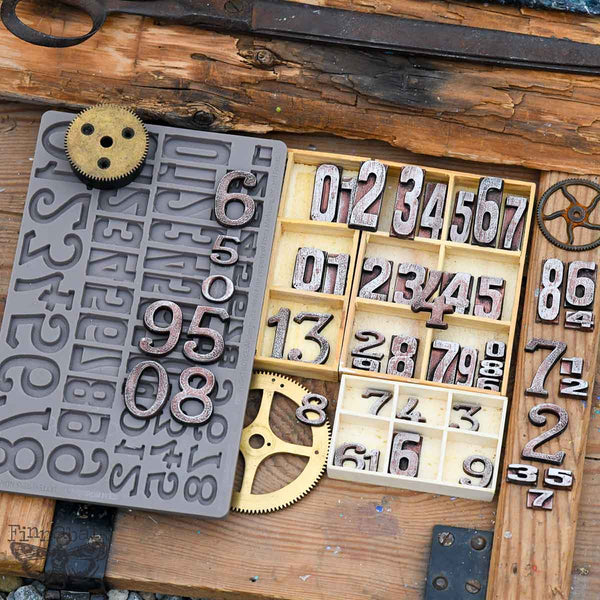 Finnabair Decor Moulds – Letterpress Numbers