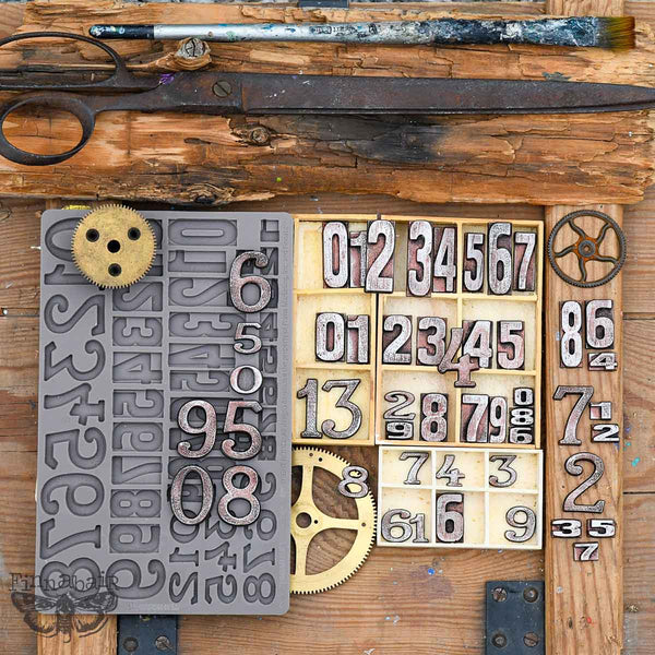 Finnabair Decor Moulds – Letterpress Numbers