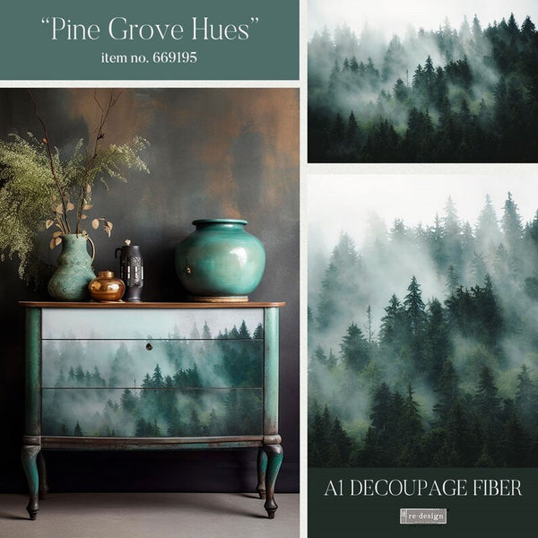 Pine Grove Hues Redesign with Prima A 1 Fiber Decoupage Paper