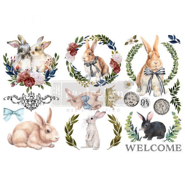 ″REDESIGN DECOR TRANSFERS® – COTTONTAIL – 3 SHEETS, 6″X12″