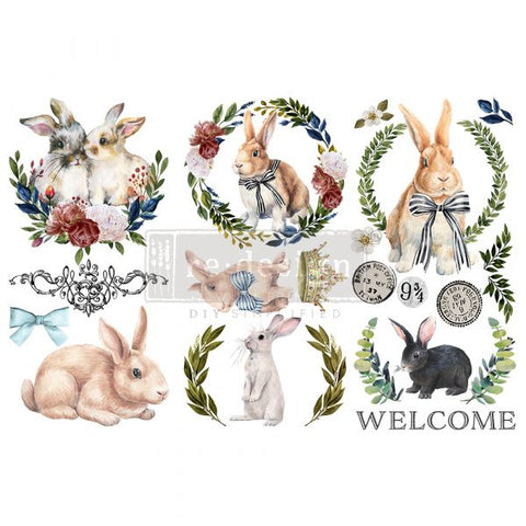 ″REDESIGN DECOR TRANSFERS® – COTTONTAIL – 3 SHEETS, 6″X12″