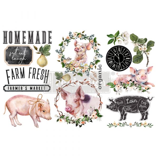 REDESIGN DECOR TRANSFERS® – FARM FRESH – 3 SHEETS, 6″X12″