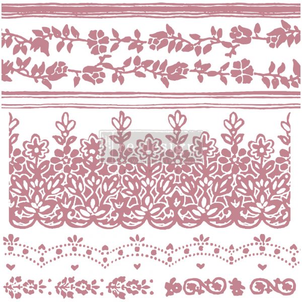 REDESIGN DECOR STAMP – FLORAL BORDERS – 12″X12″ (7 PCS)