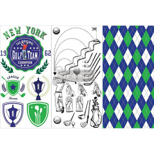 DECOR TRANSFERS® – GOLF – 3 SHEETS, 6″X12″