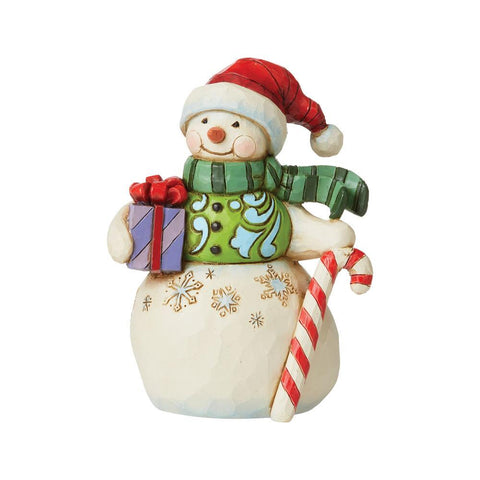 Snowman/Gift & Candy Cane Mini Jim Shore Heartwood Creek