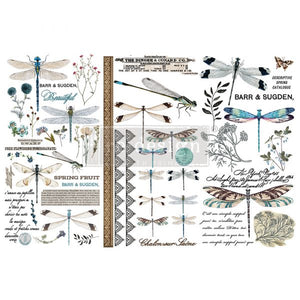 REDESIGN DECOR TRANSFERS® – SPRING DRAGONFLY – 3 SHEETS, 6″X12″